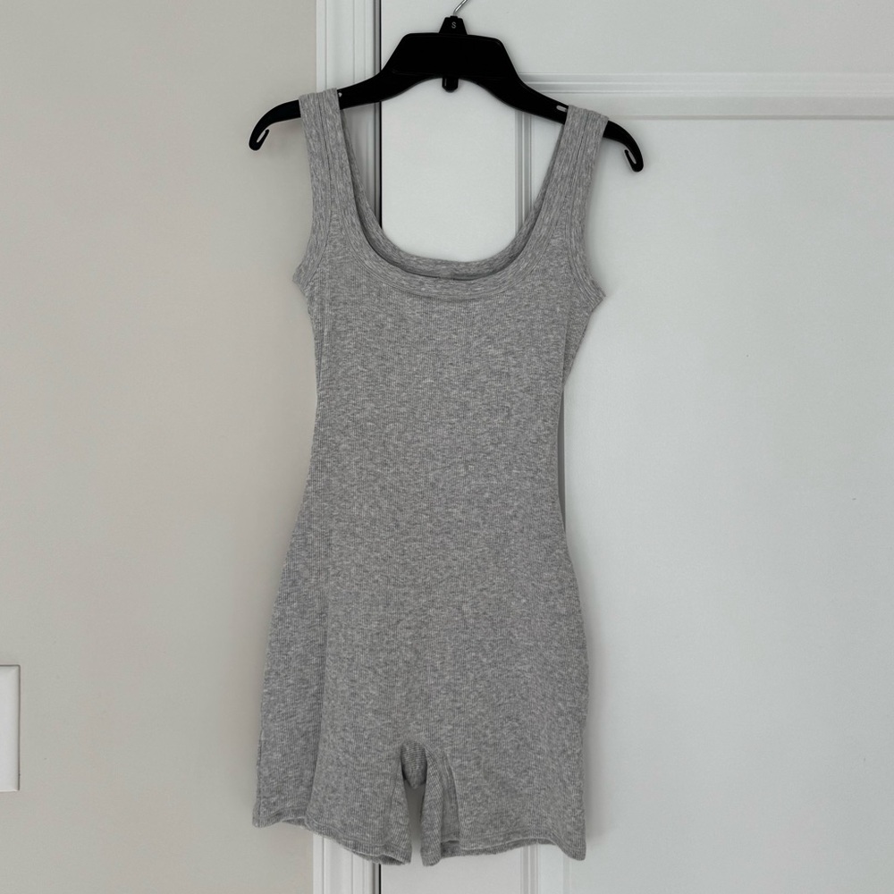 Skims Cotton Rib Onesie Light Heather Grey Size XS - Picture 4 of 5